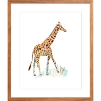 Giraffe By Lanas Shop, Framed Giclee Print, White 12x15