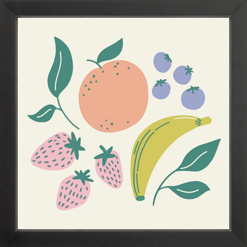 Fruits By Sally Murphy Design, Framed Giclee Print, White 11x11