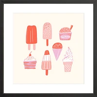 Ice Cream Truck By Sally Murphy Design, Framed Giclee Print, White 11x11