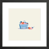 Les Fraises By Sally Murphy Design, Framed Giclee Print, White 11x11