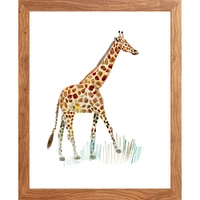 Giraffe By Lanas Shop, Framed Giclee Print, White 12x15