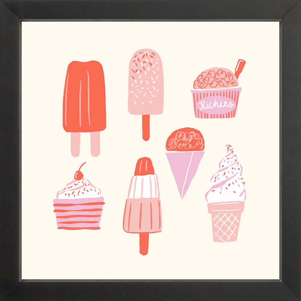 Ice Cream Truck By Sally Murphy Design, Framed Giclee Print, White 11x11