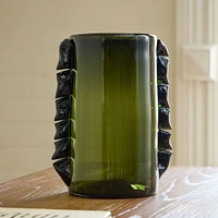 Jade Glass Vase, Green, 8in