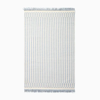 Woven Stripe Rug, Cloudy Blue, 5x8