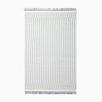 Woven Stripe Rug, Cloudy Blue, 5x8