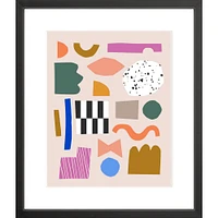 Shape Collage By Ampersand Design Studio, Framed Giclee Print, White 12x15