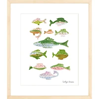 Fish School By Evelyn Henson, Framed Giclee Print, White 12x15