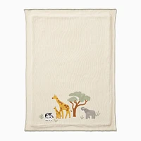 Safari Knit Baby Blanket, White