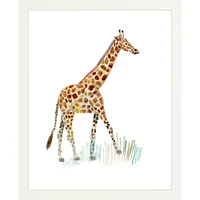 Giraffe By Lanas Shop, Framed Giclee Print, White 12x15