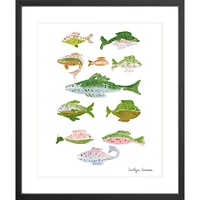 Fish School By Evelyn Henson, Framed Giclee Print, White 12x15