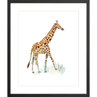 Giraffe By Lanas Shop, Framed Giclee Print, White 12x15