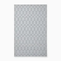 Elongated Checker Tile Rug, Blue, 5x8