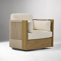 Porto Swivel Chair, Driftwood, Pearl Gray