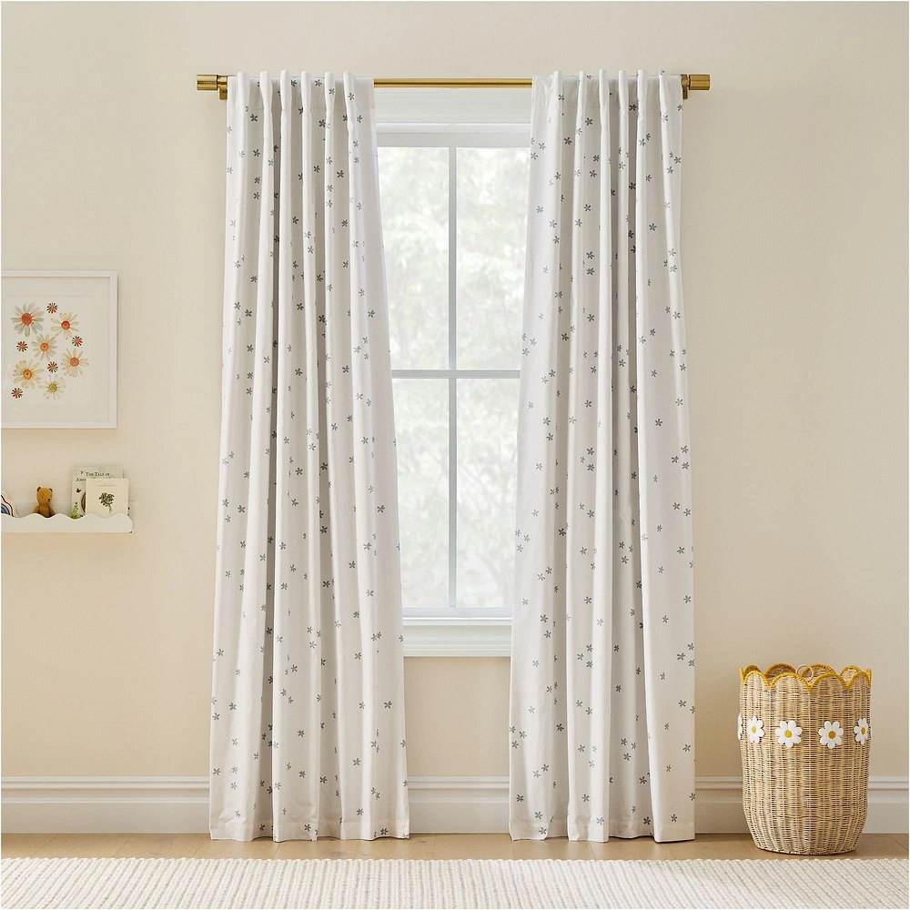 Daisy Bo Curtain, Blue, 48x84