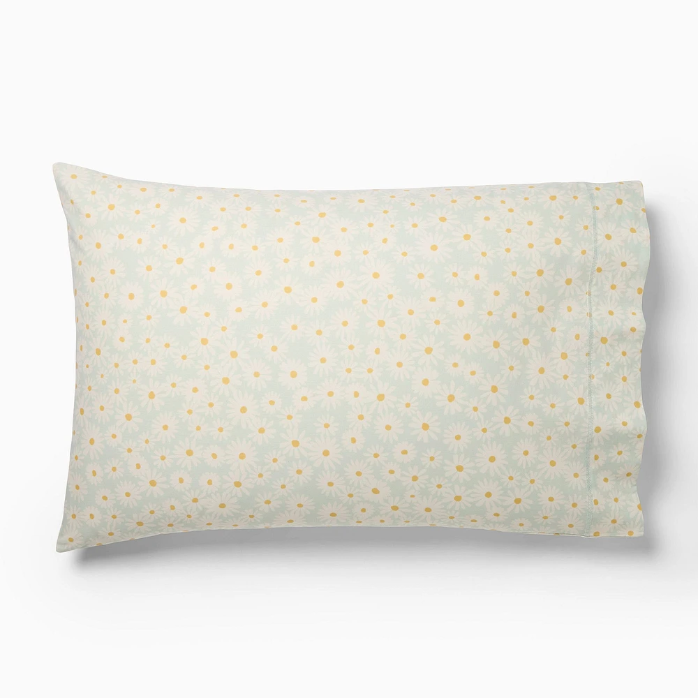 Daisy Sheet Set, Pale Aqua, Standard Pillowcase Set Of 2