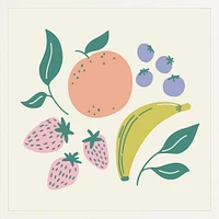 Fruits By Sally Murphy Design, Framed Giclee Print, White 11x11