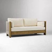 Porto Outdoor 66" Loveseat, Driftwood, Pearl Gray