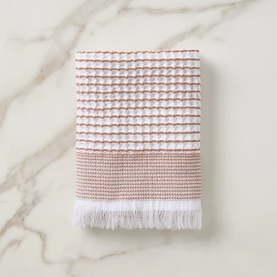 Two Tone Waffle Hand Towel, Soft Sage