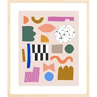 Shape Collage By Ampersand Design Studio, Framed Giclee Print, White 12x15