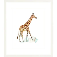 Giraffe By Lanas Shop, Framed Giclee Print, White 12x15