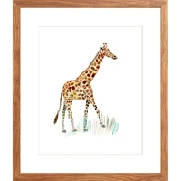 Giraffe By Lanas Shop, Framed Giclee Print, White 12x15