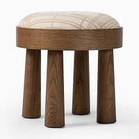 Heulwen Accent Stool, Light Smoked Oak Veneer, Ostend Natural Fabric