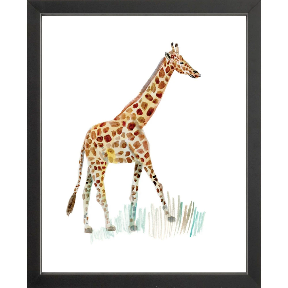 Giraffe By Lanas Shop, Framed Giclee Print, White 12x15