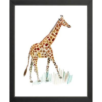 Giraffe By Lanas Shop, Framed Giclee Print, White 12x15