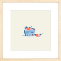 Les Fraises By Sally Murphy Design, Framed Giclee Print, White 11x11