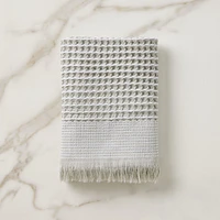 Two Tone Waffle Hand Towel, Soft Sage