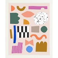 Shape Collage By Ampersand Design Studio, Framed Giclee Print, White 12x15