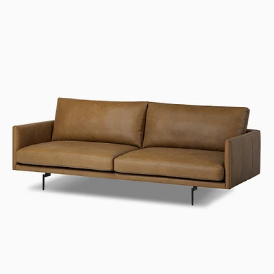 Augustin Sofa, 87",  Lipari Camel-Ebony Steel