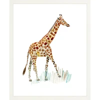 Giraffe By Lanas Shop, Framed Giclee Print, White 12x15
