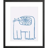 Flower Cat By CDR, Framed Giclee Print, White 12x15