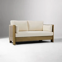 Porto Outdoor 66" Loveseat, Driftwood, Pearl Gray