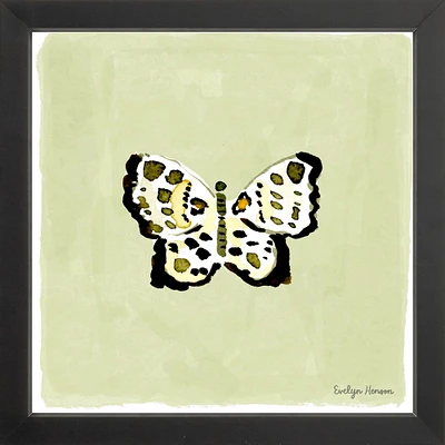 Butterfly Green By Evelyn Henson, Framed Giclee Print, Whitewash 11x11