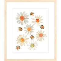 Daisies By Lanas Shop, Framed Giclee Print, 12x15 Single Mat Whitewash