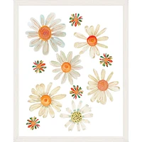 Daisies By Lanas Shop, Framed Giclee Print, 12x15 Single Mat Whitewash