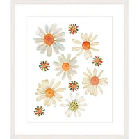 Daisies By Lanas Shop, Framed Giclee Print, 12x15 Single Mat Whitewash