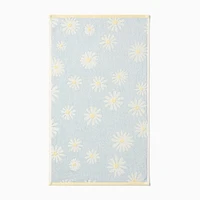 Daisy Carved Hand Towel, White