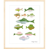 Fish School By Evelyn Henson, Framed Giclee Print, White 12x15