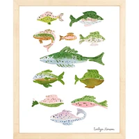 Fish School By Evelyn Henson, Framed Giclee Print, White 12x15