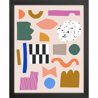 Shape Collage By Ampersand Design Studio, Framed Giclee Print, White 12x15