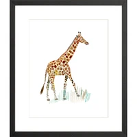 Giraffe By Lanas Shop, Framed Giclee Print, White 12x15
