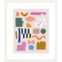 Shape Collage By Ampersand Design Studio, Framed Giclee Print, White 12x15