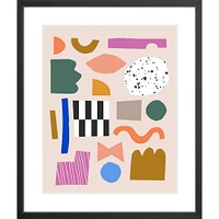 Shape Collage By Ampersand Design Studio, Framed Giclee Print, White 12x15