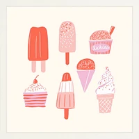 Ice Cream Truck By Sally Murphy Design, Framed Giclee Print, White 11x11