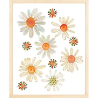 Daisies By Lanas Shop, Framed Giclee Print, 12x15 Single Mat Whitewash