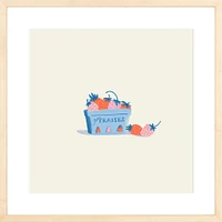 Les Fraises By Sally Murphy Design, Framed Giclee Print, White 11x11