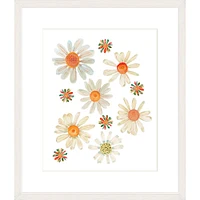 Daisies By Lanas Shop, Framed Giclee Print, 12x15 Single Mat Whitewash